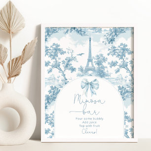 Póster Bar Toile de Jouy French Bow Mimosa