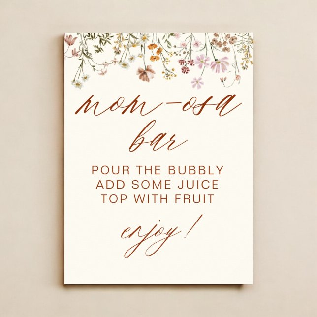 Póster Bar Wildflower Baby Shower Mom-Osa (Subido por el creador)