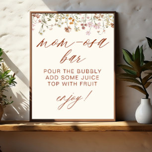 Póster Bar Wildflower Baby Shower Mom-Osa