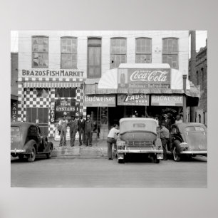 Póster Bar y restaurante, 1939. Foto antigua