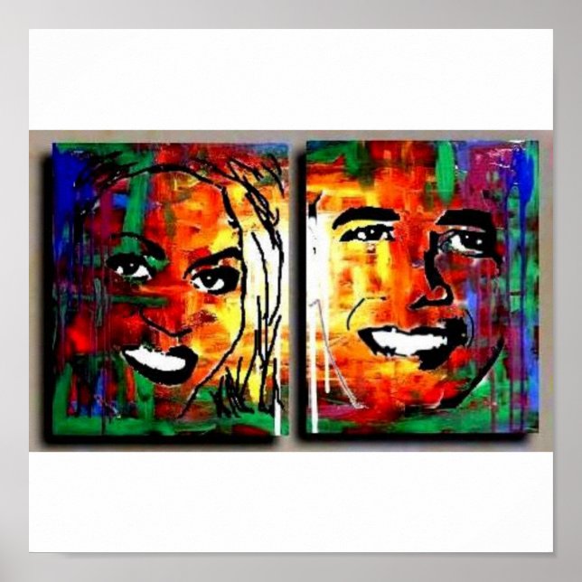 PÓSTER BARACK MICHELLE OBAMA PRESIDENTE NEGRO PRIMERA DAM (Frente)