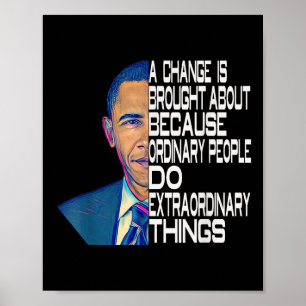 Póster Barack Obama 44ª Cita Política Del Presidente De E