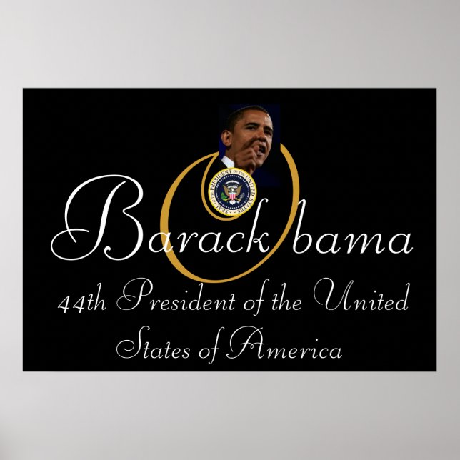 Póster Barack Obama 44º presidente 52 "x35" conmemorativo (Frente)