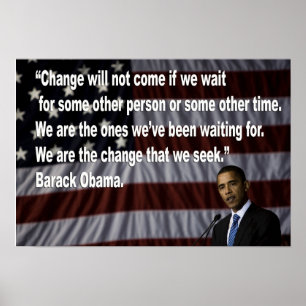 Póster Barack Obama Cambiar la cita