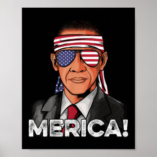 Póster Barack Obama Camisa Bandera Estadounidense Sunguiz