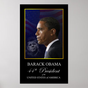 Póster Barack Obama con John Kennedy Poster