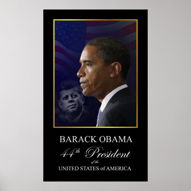 Póster Barack Obama con John Kennedy Poster (Frente)