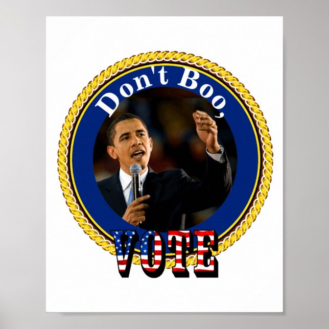 Póster Barack Obama Dont Boo Vote  (Frente)