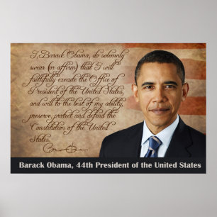 Póster Barack Obama, juramento de toma de posesión