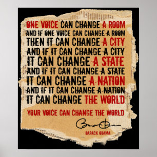 PÓSTER BARACK OBAMA-ONE VOICE POSTER B2