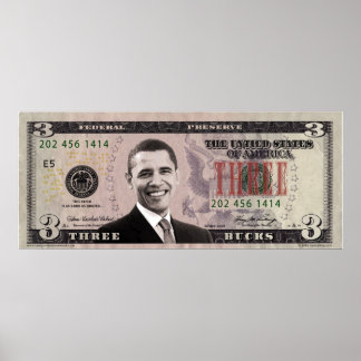 Póster Barack Obama Poster de ley $3
