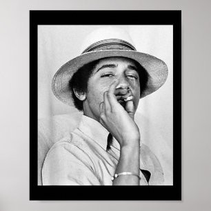 Póster Barack Obama retro vintage a la juventud fumando O