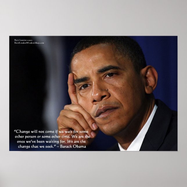 Póster Barack Obama Sobre Cita De Sabiduría "De Cambio" C (Frente)