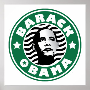 Póster Barack Obama Star Caffeine estrella verde café buc