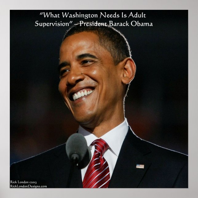 Póster Barack Obama y el Poster de la cita del humor (Frente)