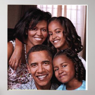 Póster Barack Obama y Family_ Poster_by Elenne