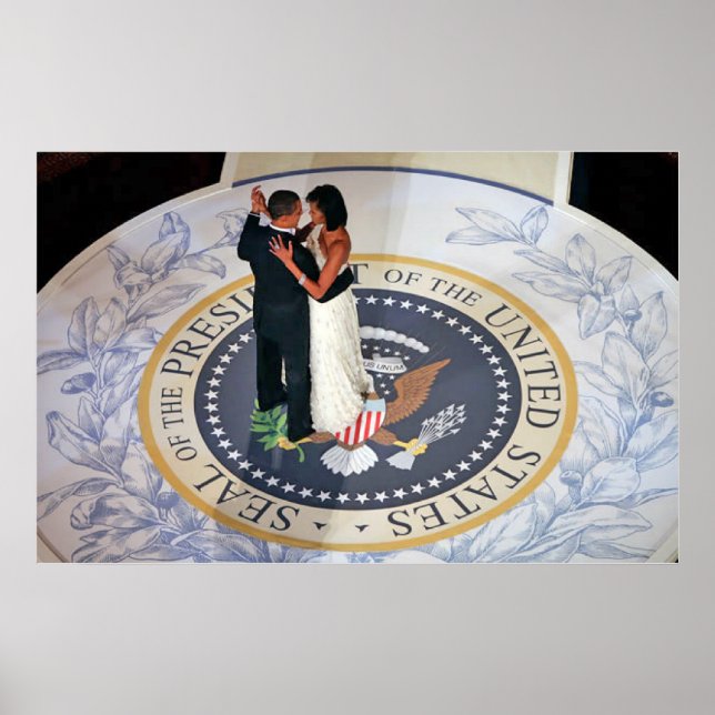 Póster Barack y Michelle Obama bailando en la bola inaugu (Frente)