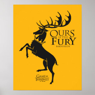 Póster Baratheon Sigil - la nuestra es la furia