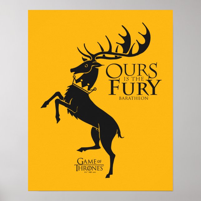 Póster Baratheon Sigil - la nuestra es la furia (Frente)