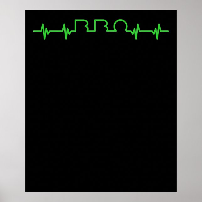 Póster Barbacoa | BBQ Heartbeat Funny BBQ es mi salvavida (Frente)
