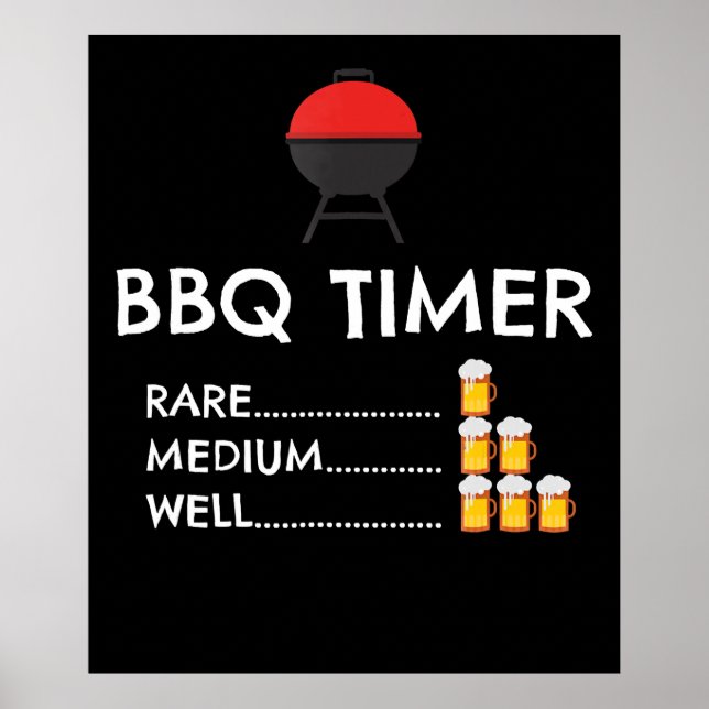 Póster Barbacoa |BBQ Timer Barbecue Gracioso Grill Grill  (Frente)