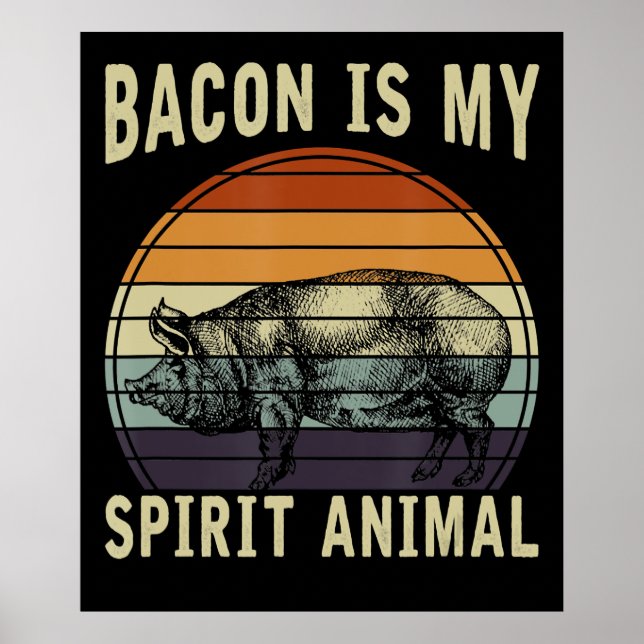 Póster Barbacoa | El bacon es mi animal espiritual (Frente)
