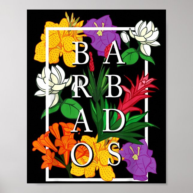 Póster Barbados Bajan Wildflower Pride Floral  (Frente)