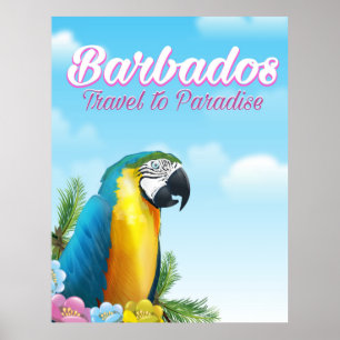 Póster Barbados Parrot travel poster