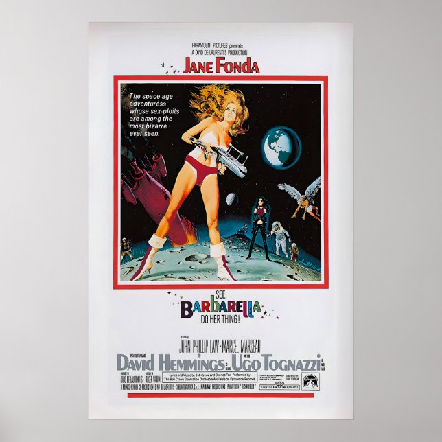 Póster Barbarella Movie Poster Vintage Jane Fonda Giclée (Frente)
