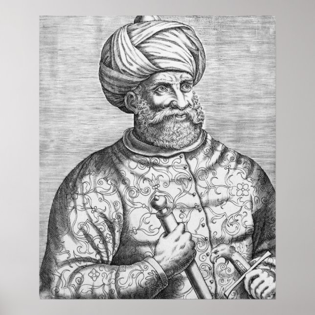 Póster Barbarossa, ilustracion de Andre Thevet (Frente)