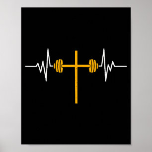 Póster Barbell Cruz Mancuerna Jesús Divertido Cristiano E