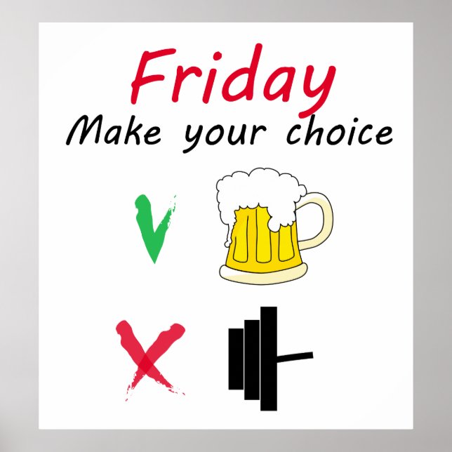 Póster Barbell frente a cerveza (Frente)