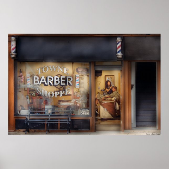 Póster Barber - Cortando el pelo (Frente)