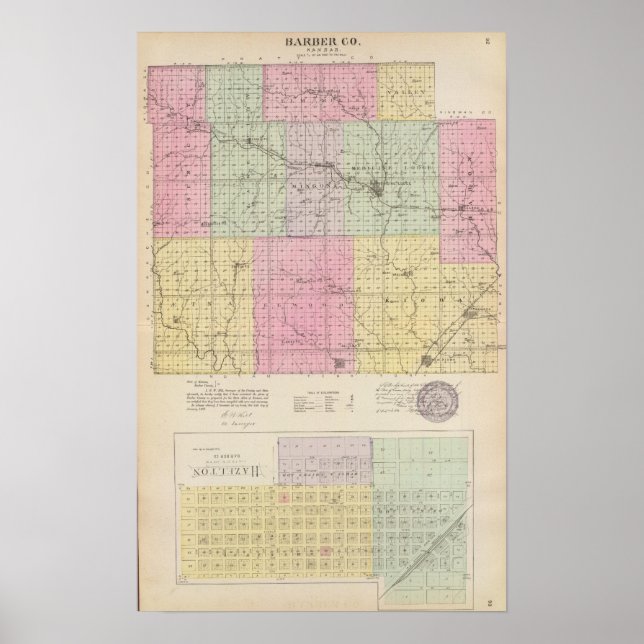 Póster Barber County and Hazelton, Kansas (Frente)