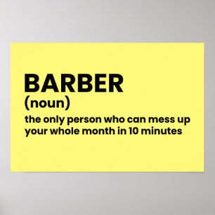 Póster Barber Funny Definition Wall Art