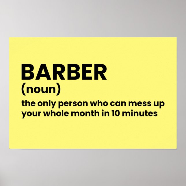Póster Barber Funny Definition Wall Art (Frente)
