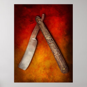 Póster Barber - Shaving - Keep a stiff upper lip