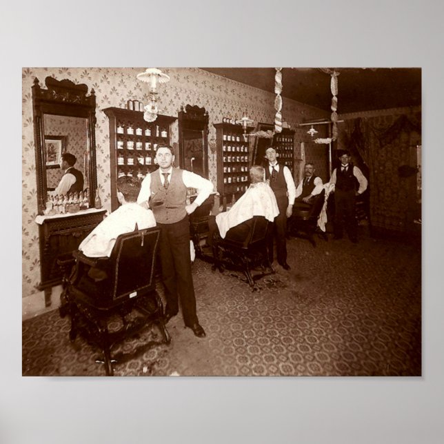 Póster Barber Shop, aproximadamente 1910 (Frente)