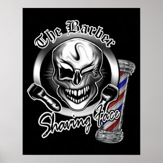 Póster Barber Skull Poster