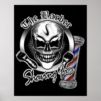 Póster Barber Skull Poster