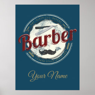 Póster Barber Vintage para peluquero estilista y peluquer