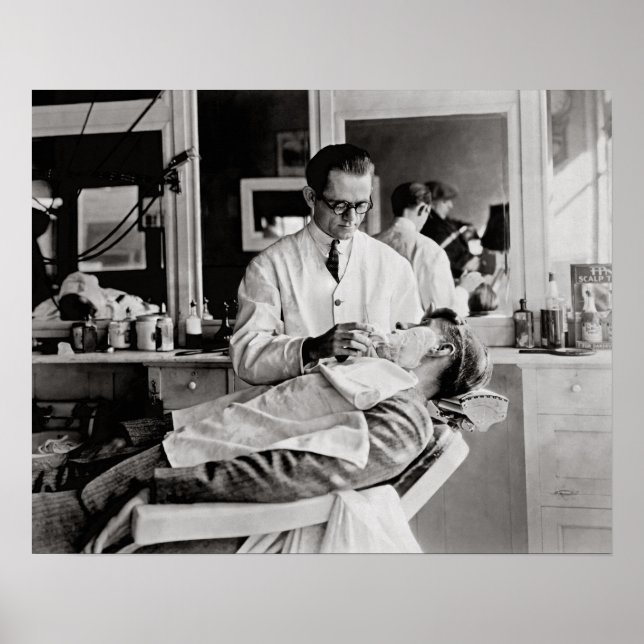 Póster Barbería, 1923. Foto de cosecha de vintage (Frente)