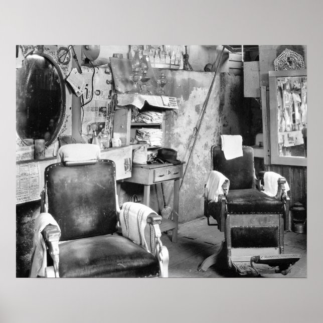 Póster Barbería de Atlanta, 1936. Foto de cosecha de vint (Frente)