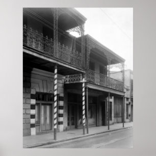 Póster Barbería de New Orleans, los años 30