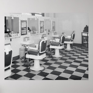 Póster Barbería Executive, 1935. Foto antigua