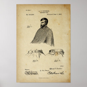 Póster Barber's Cape Antique Patent Poster Old Look