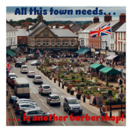 Póster Barbershop Town