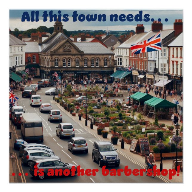 Póster Barbershop Town (Anverso)