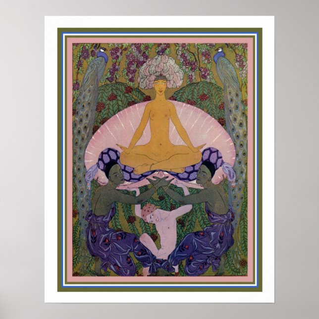 Póster Barbier Art Deco "El nacimiento de Venus" 16x20 (Frente)