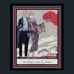 Póster Barbier Art Deco "Salir al Casino" 16 x 20<br><div class="desc">Hermosa impresión francesa de Art Déco de George Barbier titulada "Le Depart Pour Le Casino" 16 x 20</div>